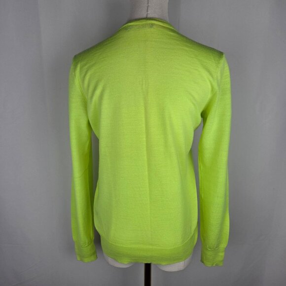 Polo Golf Ralph Lauren Womens Sweater Small Lime Green V-Neck Merino Wool Preppy - Picture 3 of 10